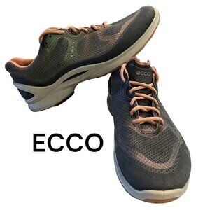 ECCO BIOM Fjuel Gray Green Salmon Racer Running Shoes Sneakers